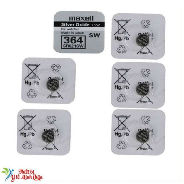 Pin Đồng Hồ Maxell Silver Oxide 364 SR621SW 377 SR626SW Japan (vỉ 1 viên)