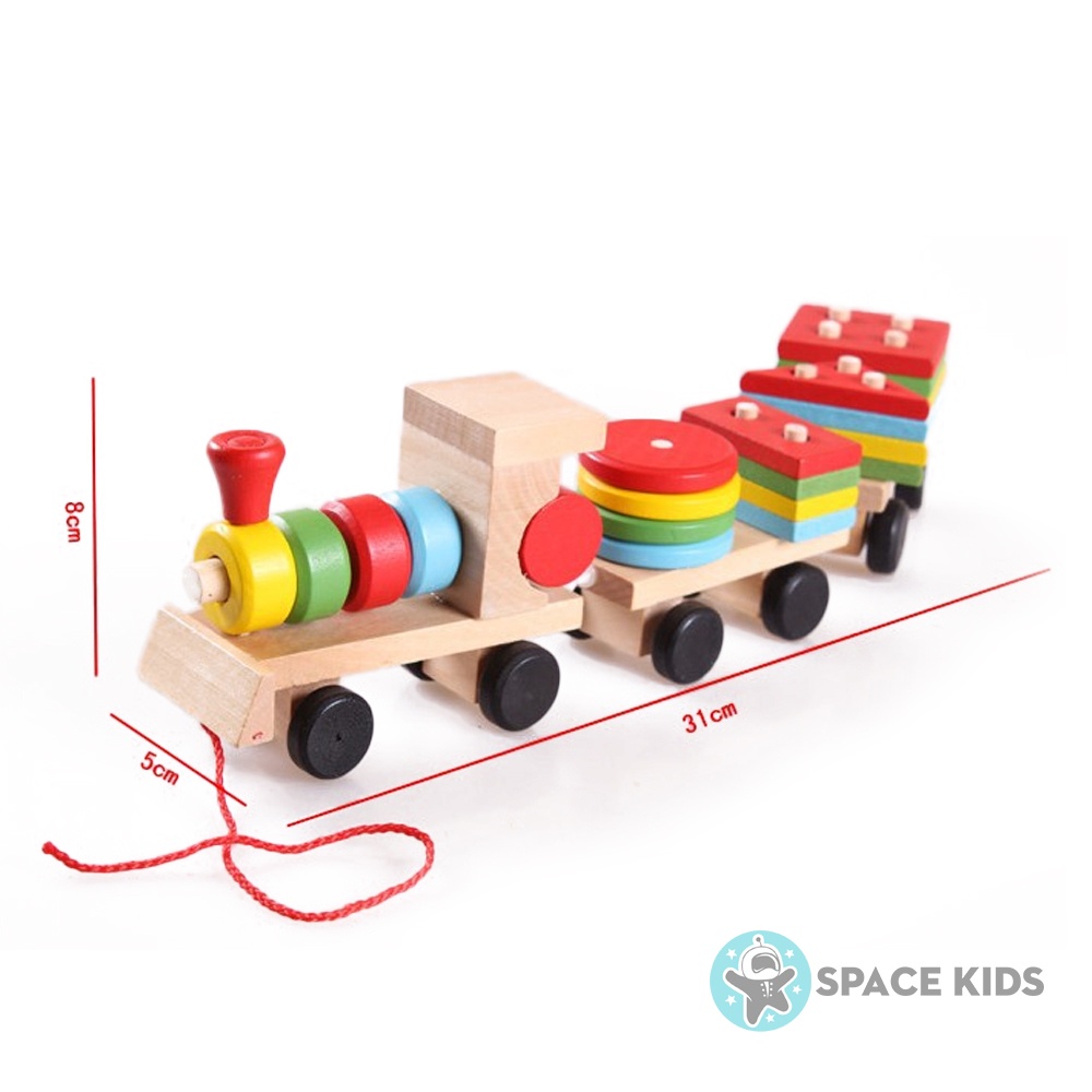 Đồ chơi gỗ thông minh combo 6 món đồ chơi montessori giáo dục cho bé phát triển trí tuệ Space Kids