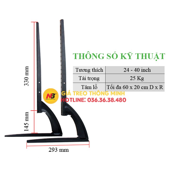 Chân đế tivi đa năng lắp đặt mọi hãng tivi 19 - 40 inch - Chân tivi để bàn lắp đặt mọi hãng màn hình