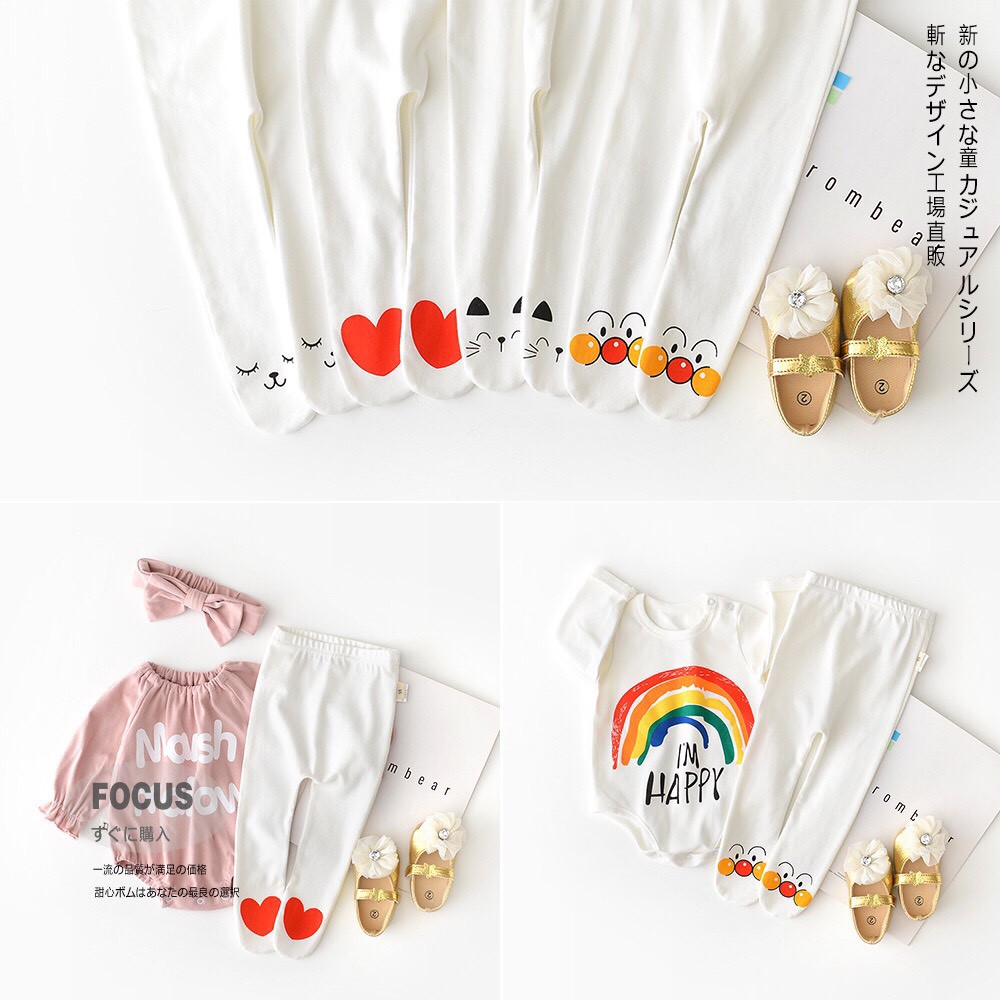 [RẺ NHẤT SHOPEE] Quần legging cotton liền bàn sơ sinh, quần tất liền bàn sơ sinh cho bé gái hàng Quảng Châu loại 1