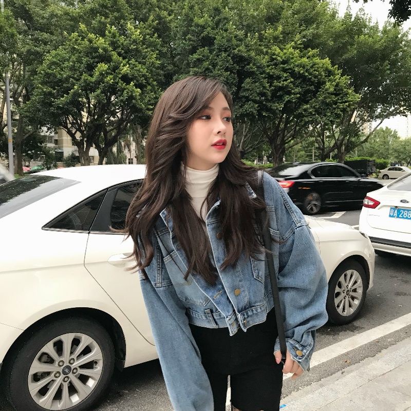 Áo Khoác Jeans Nữ Thời Trang Phong Cách Hàn Quốc