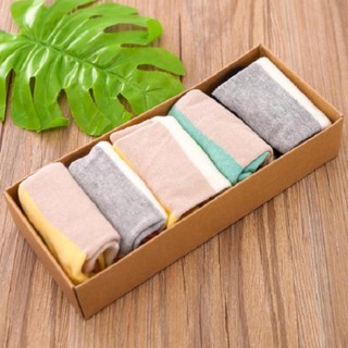 Tất hộp muji 5 đôi màu kẻ