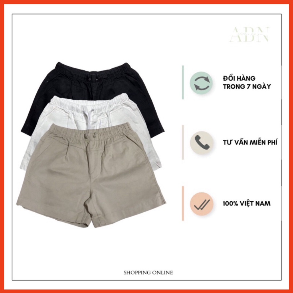 Quần Short Kaki Thun Nữ Basic Trơn Co Dãn Thời Trang Nhiều Màu loại 1