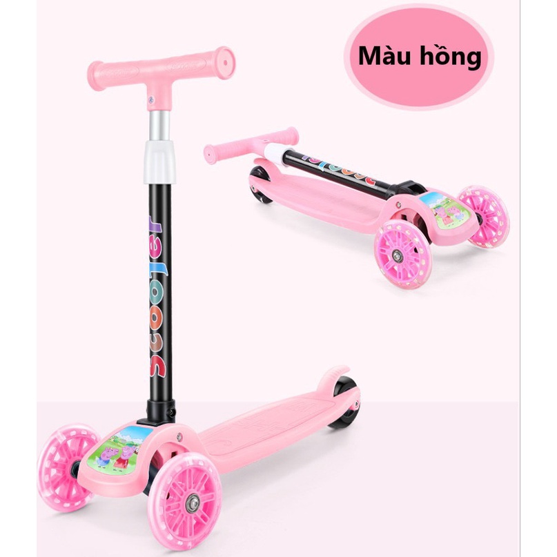 Xe Trượt Scooter 3 Bánh - Xe Đẩy Cho Bé Tập Đi Bánh Xe Phát Sáng Cho Bé Yêu