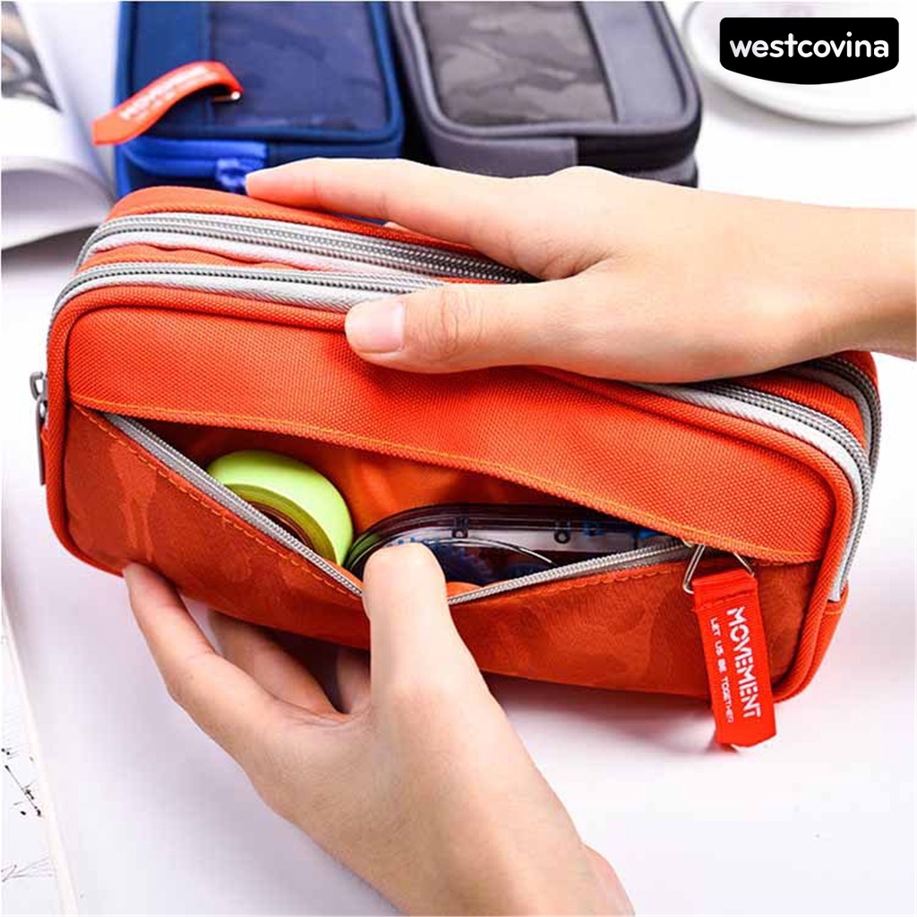 [Hot]✍Túi Đựng Bút Nhiều Ngăn Sức Chứa Lớn Có Khóa Kéo