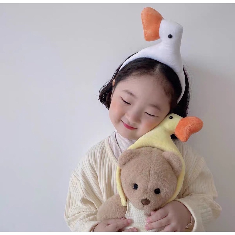 Băng đô cài tóc, bờm tóc hình thú 3D hàn quốc Cá Vàng - Cá Mập - Khủng Long- Vịt Vàng-Vịt Trắng