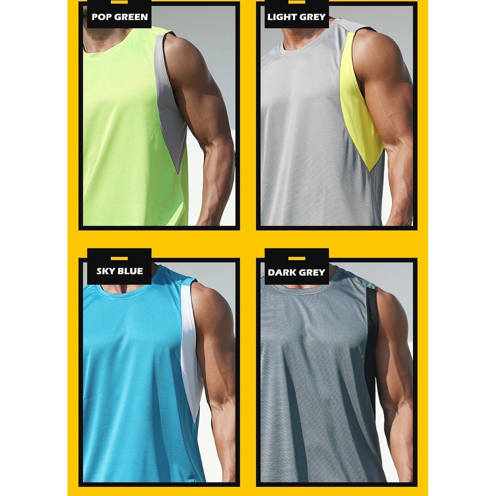 Áo Tank Top Thể Thao Chất Liệu Co Giãn Nhanh Khô Cho Nam Giới Có Size M-3XL