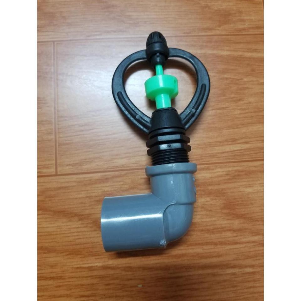 Béc tưới phun mưa 360 độ, ren ngoài 21-27mm kèm đầu nối, cút, T ren đồng