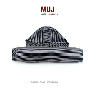 (Giá Hủy Diệt) Gối cổ chữ u có mũ trùm đầu Muji MUJ Các hạt xốp có mũ trùm đầu máy bay có thể tháo