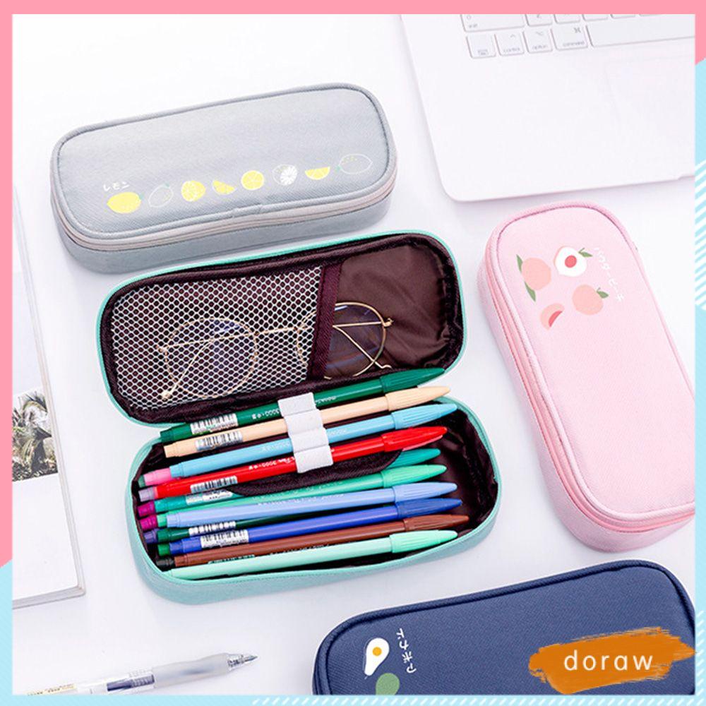 Hộp Đựng Bút Bằng Vải Oxford Sức Chứa Lớn In Họa Tiết Trái Cây Sáng Tạo Đơn Giản Cho Học Sinh
