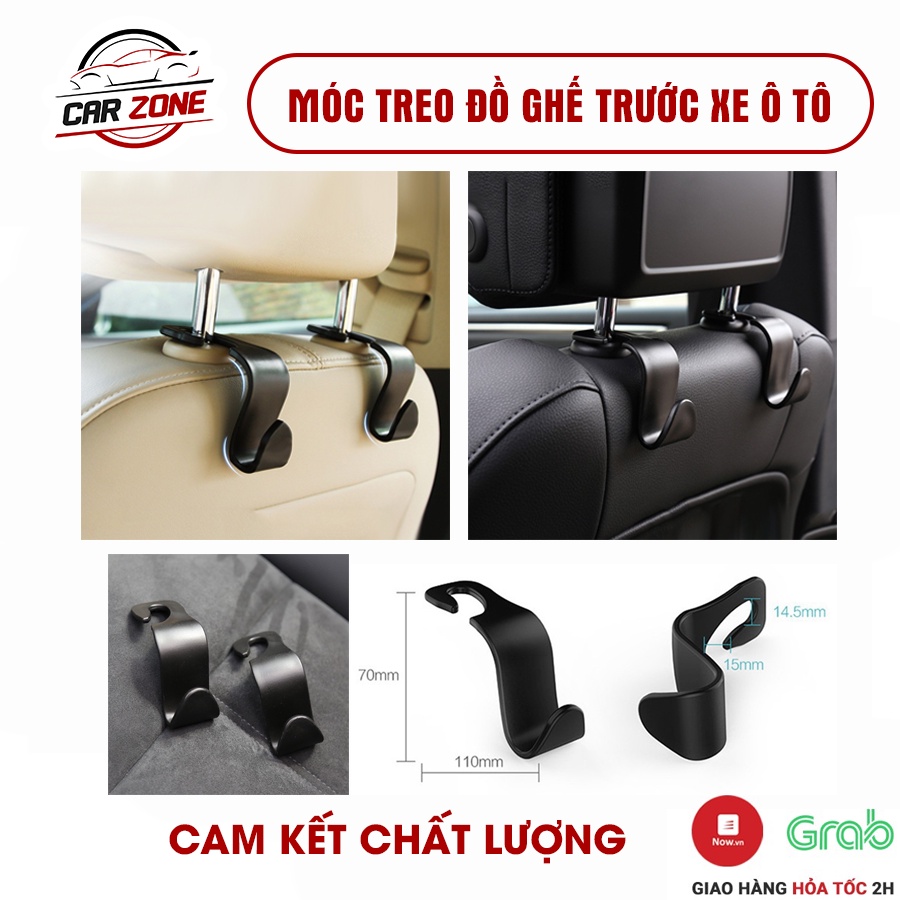 Bộ 2 chiếc móc treo đồ ghế trước xe ô tô, móc treo đồ tiện lợi trên xe ô tô