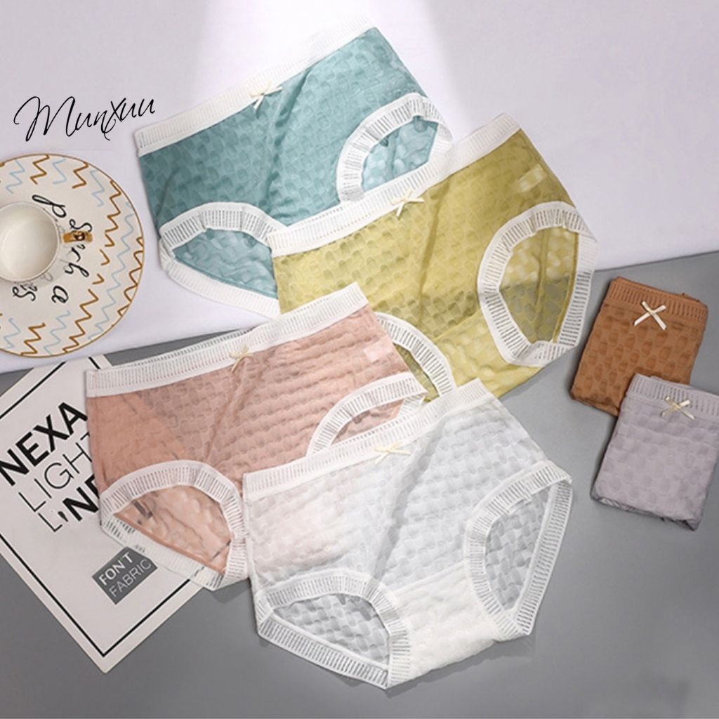 Quần lót nữ Su lạnh cao cấp phối viền ren Munxuu chất liệu siêu thông thoáng, màu pastel ngọt ngào - QC112