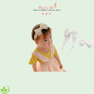 [ Mẫu mới ] Băng Đô Nơ Trắng Cho Bé Gái