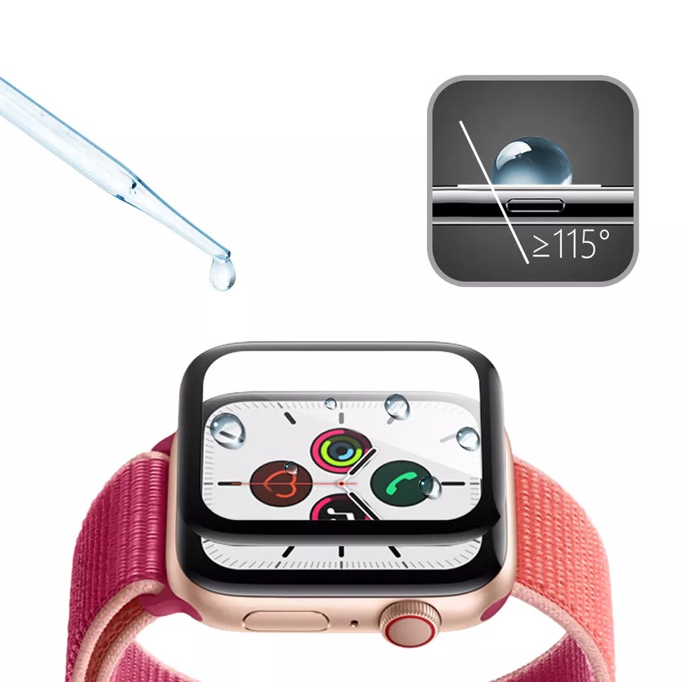 Kính Cường Lực Cao Cấp Apple Watch VS Dây Nylon Sọc Cho Đồng Hồ Thông Minh Series 7/6/5/4/3/2/1 Size 38-40-41-42-44-45mm
