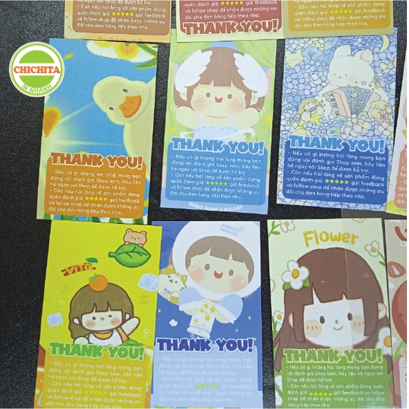 COMBO Card Cám Ơn, Card Thank You, Thiệp Cảm Ơn 1 mặt giá rẻ sẵn hàng mẫu 41-55