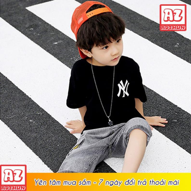 SALE SỐC Áo thun trẻ em màu đen in logo NY đẹp - Cotton Thái M2491 giá tốt nhât