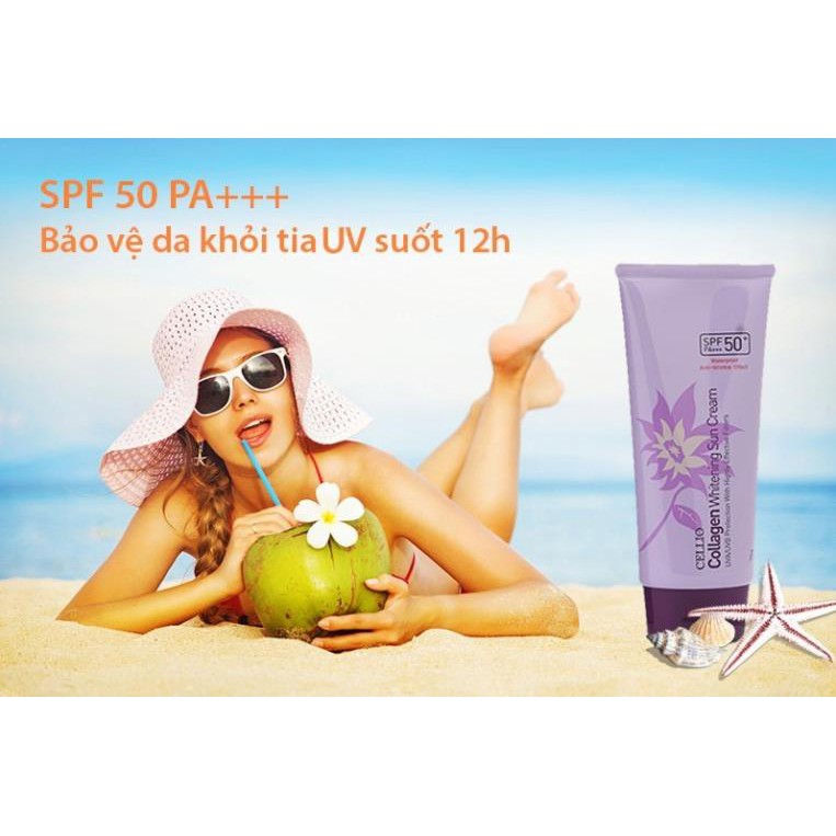 Kem Chống Nắng Cellio Waterproof Daily SPF50 PA+++ 70ml  Tím - Chính Hãng