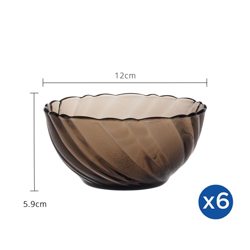 Bộ 6 chén D2001C Duralex - Beau Rivage Nâu Khói Creole 12cm Thủy tinh cường lực cao cấp Pháp
