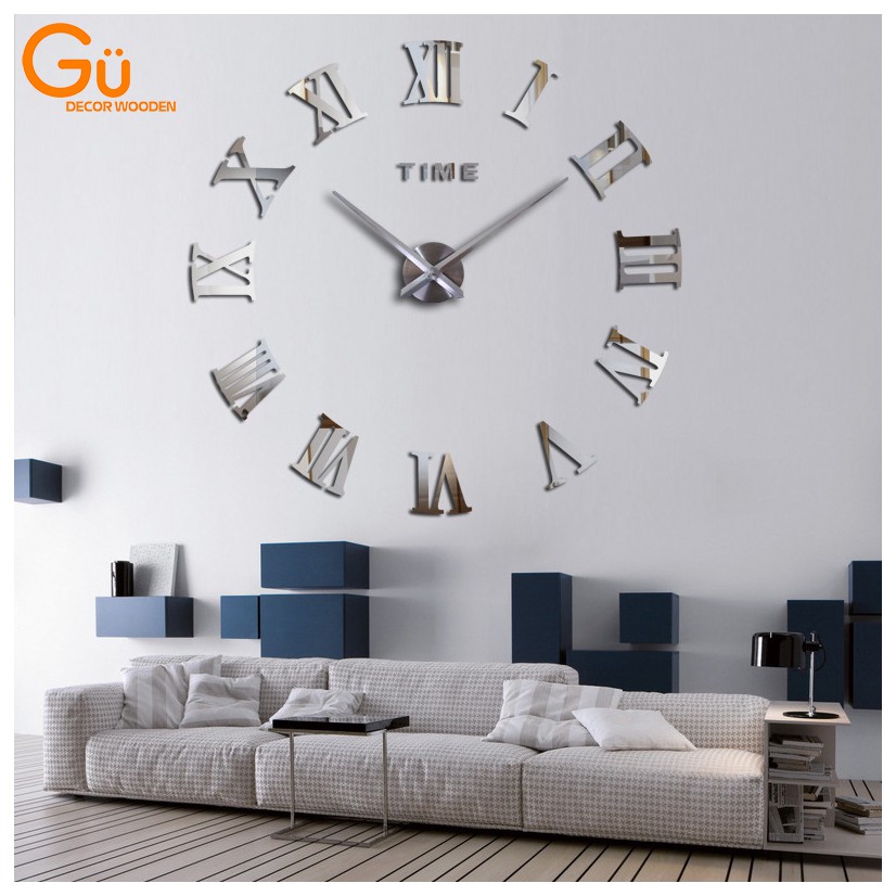 [ VIDEO THẬT ] ĐỒNG HỒ DÁN TƯỜNG CHỮ TIME 3D CỚ LỚN - TRANG TRÍ NHÀ CỬA SÁNG TẠO - GU DECOR WOODEN