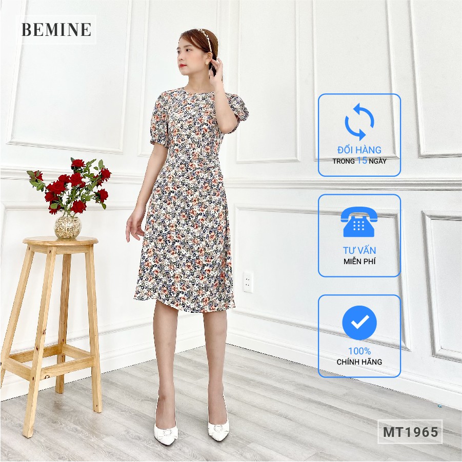 Đâm hoa tay bồng xếp ly eo BEMINE MT1965TRANG