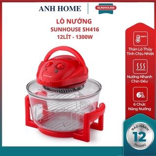 ( HCM - SHIP 2H ) Bếp nướng, lò nướng điện điện SH416 SUNHOUSE 12L đa năng nồi nướng bằng thủy tinh chịu nhiệt
