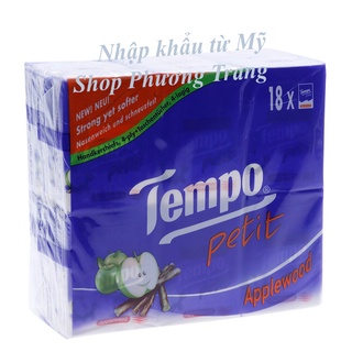 Lốc khăn giấy cao cấp Tempo Petit Applewood 18 gói