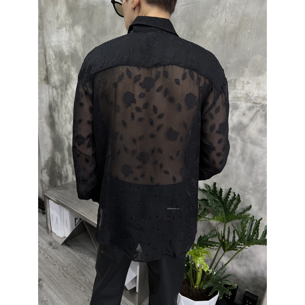 Áo ZOMBIE® Black Rose Mesh Net Shirt