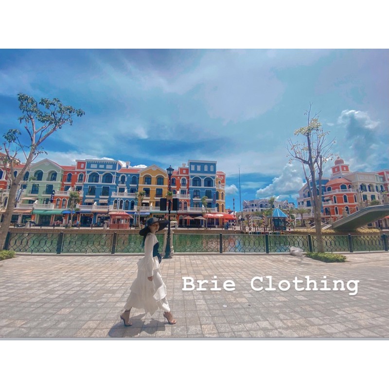 ĐẦM MIDI SMI TRẮNG PHỐI ĐEN VẠT BÈO TẦNG | BigBuy360 - bigbuy360.vn