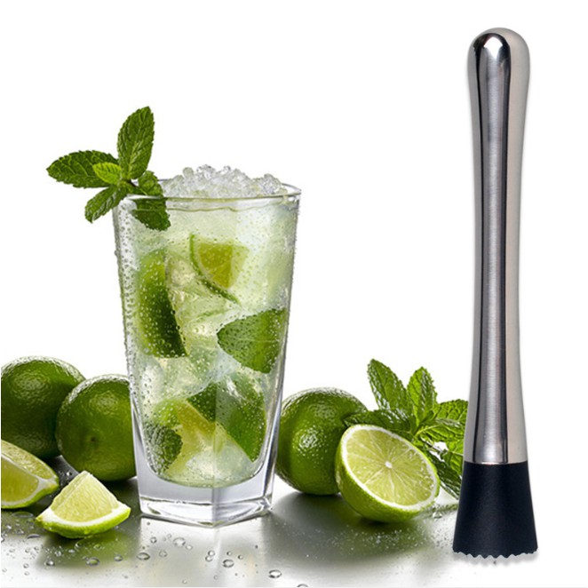 Chày bar dầm pha chế cocktail 20,5 cm (chất liệu inox 304)( tặng kèm công thức pha bia úp ngược và mojito) | BigBuy360 - bigbuy360.vn