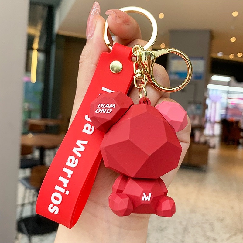 Móc Khóa Dễ Thương Hình Gấu Cute A01, Móc Chìa Khóa Gấu In Chữ M Sang Chảnh