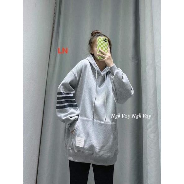 Áo hoodie nỉ mũ chất đẹp 4 vạch tay logo