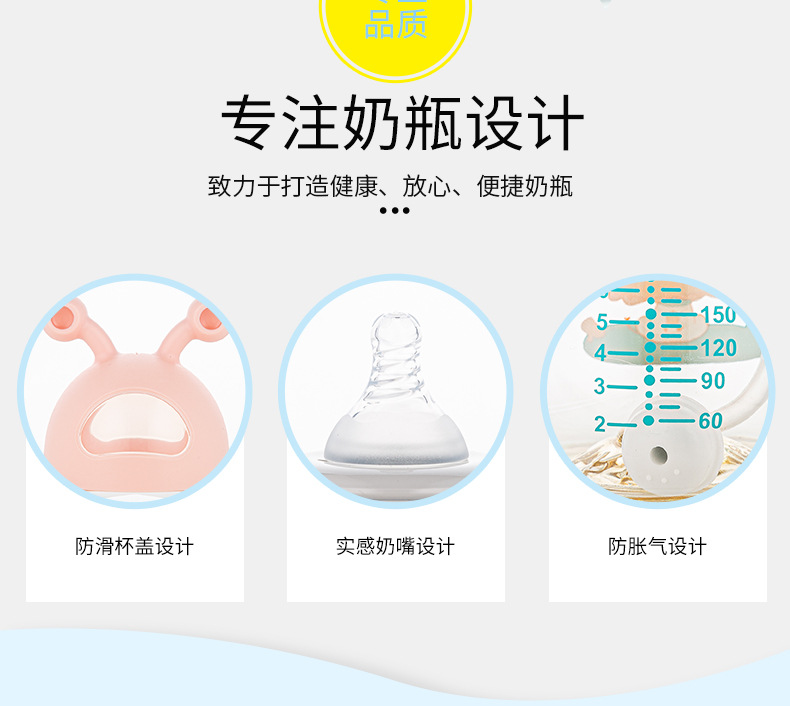 Bình bú Ppsu hoạt hình mới cho trẻ em có tay cầm đôi Bình bú có lỗ rộng 240ml / 300ml