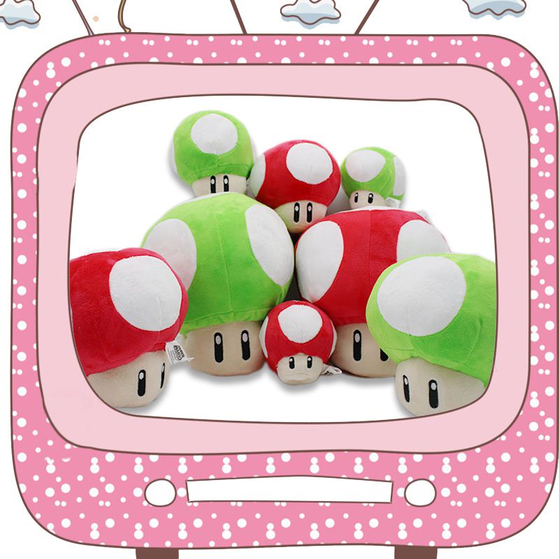 Búp Bê Nhồi Bông Hình Nấm Mario Dễ Thương 2 Màu