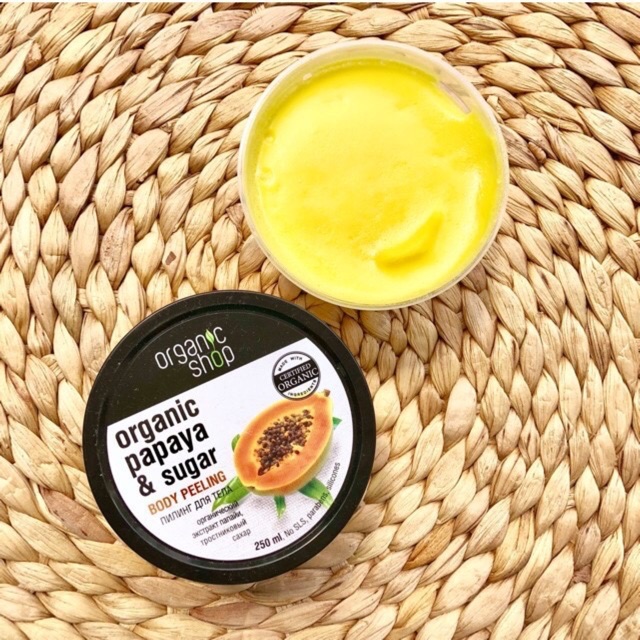 Kem tẩy da chết toàn thân Organic Shop mùi đu đủ hàng Nga