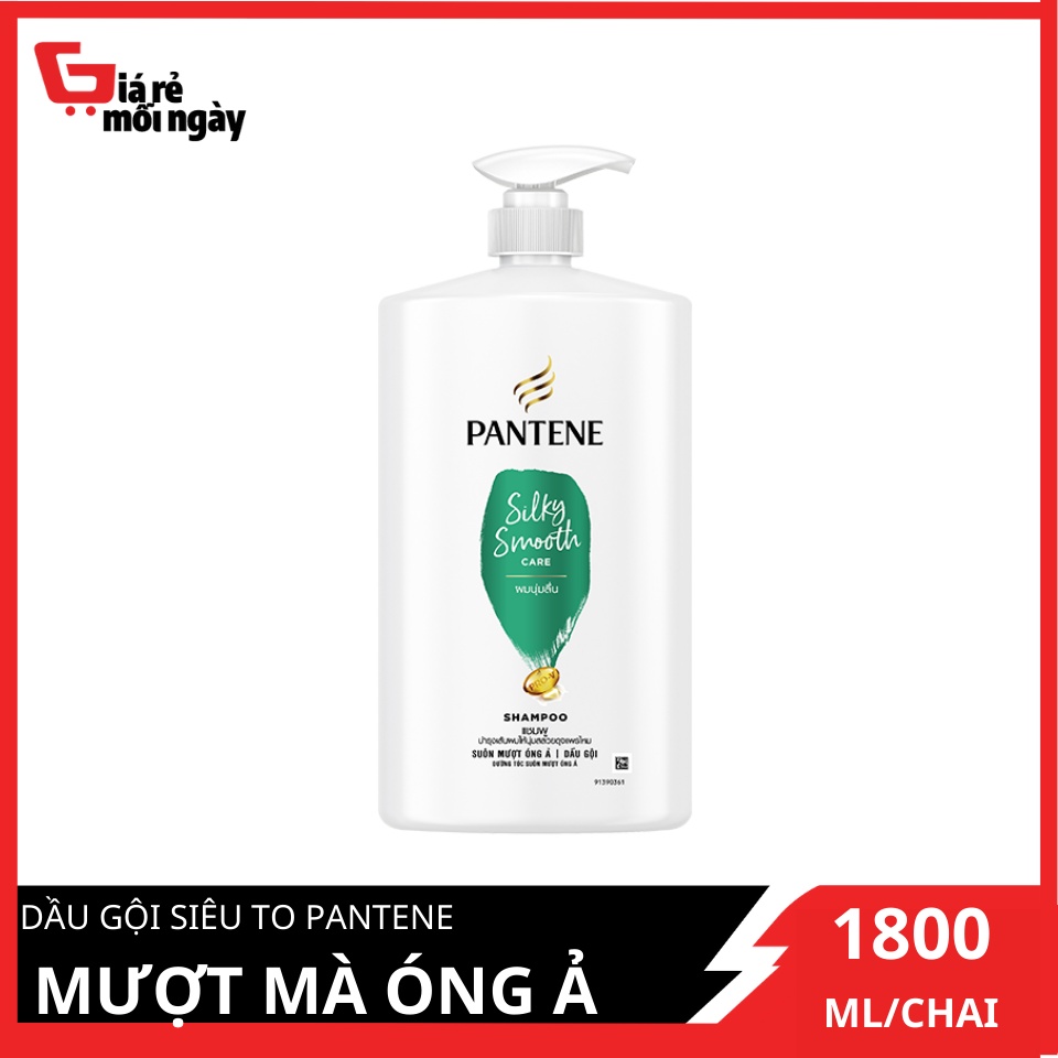 Dầu gội siêu to Pantene Mượt mà óng ả  1800ml