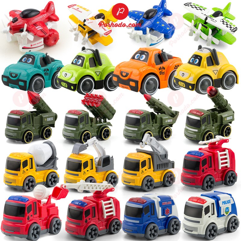 Bộ xe ô tô đồ chơi mini cho bé có dây cót chạy nhỏ nhắn xinh xắn tổng hợp rất nhiều loại xe khác nhau KB216108