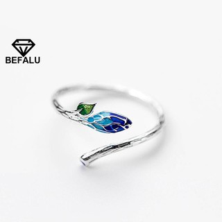 Nhẫn nữ bạc 925 hình mầm lá befalu - n42