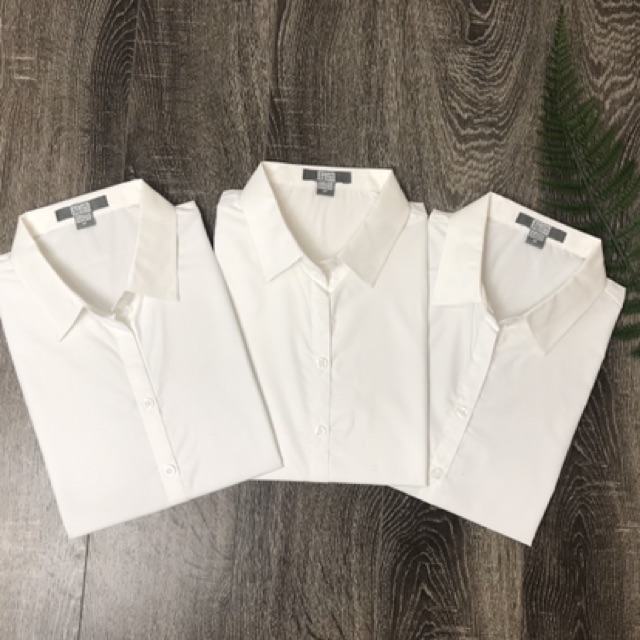 [Ảnh thật - Clip thật] Áo sơ mi dài tay trắng - Xanh | BigBuy360 - bigbuy360.vn