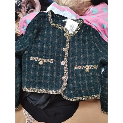 Ảnh thật 3 hình cuối-2W78.Áo khoác Tweed ngắn phong cách Hàn Quốc