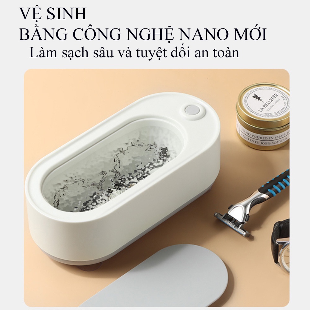 Máy Rửa Trang Sức Sóng Siêu Âm Nano Siêu Sạch Đa Năng Chuyển Rửa Các Phụ Kiện Thời Trang Như Kính Mắt, Nhẫn, Dây Chuyền