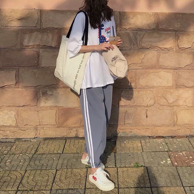 Set Jogger Line Phối Thun Unisex Jidax And Dino, Set quần thể thao sọc phối áo phông in hình dễ thương - S18. | BigBuy360 - bigbuy360.vn
