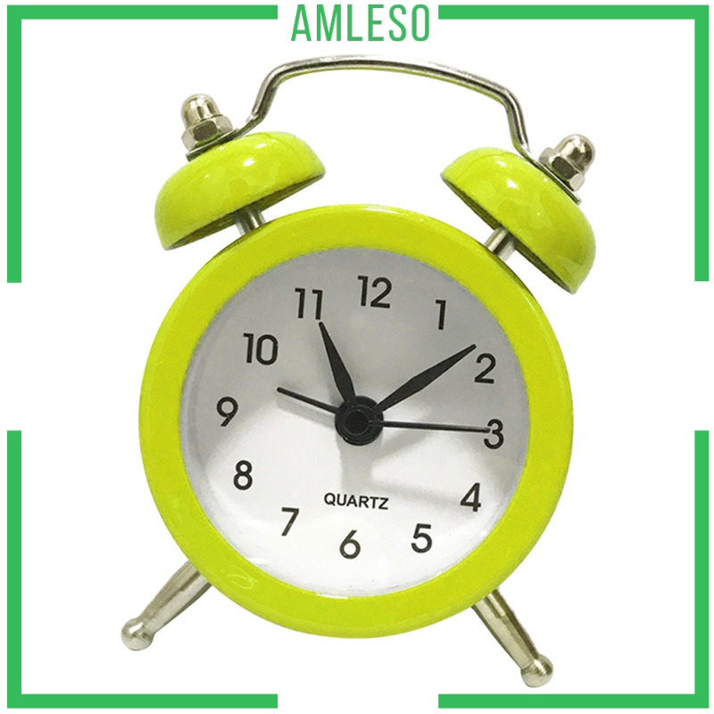 [AMLESO]Battery Powered Quartz Alarm Clock, Loud Twin Bell, Bedside Clocks White