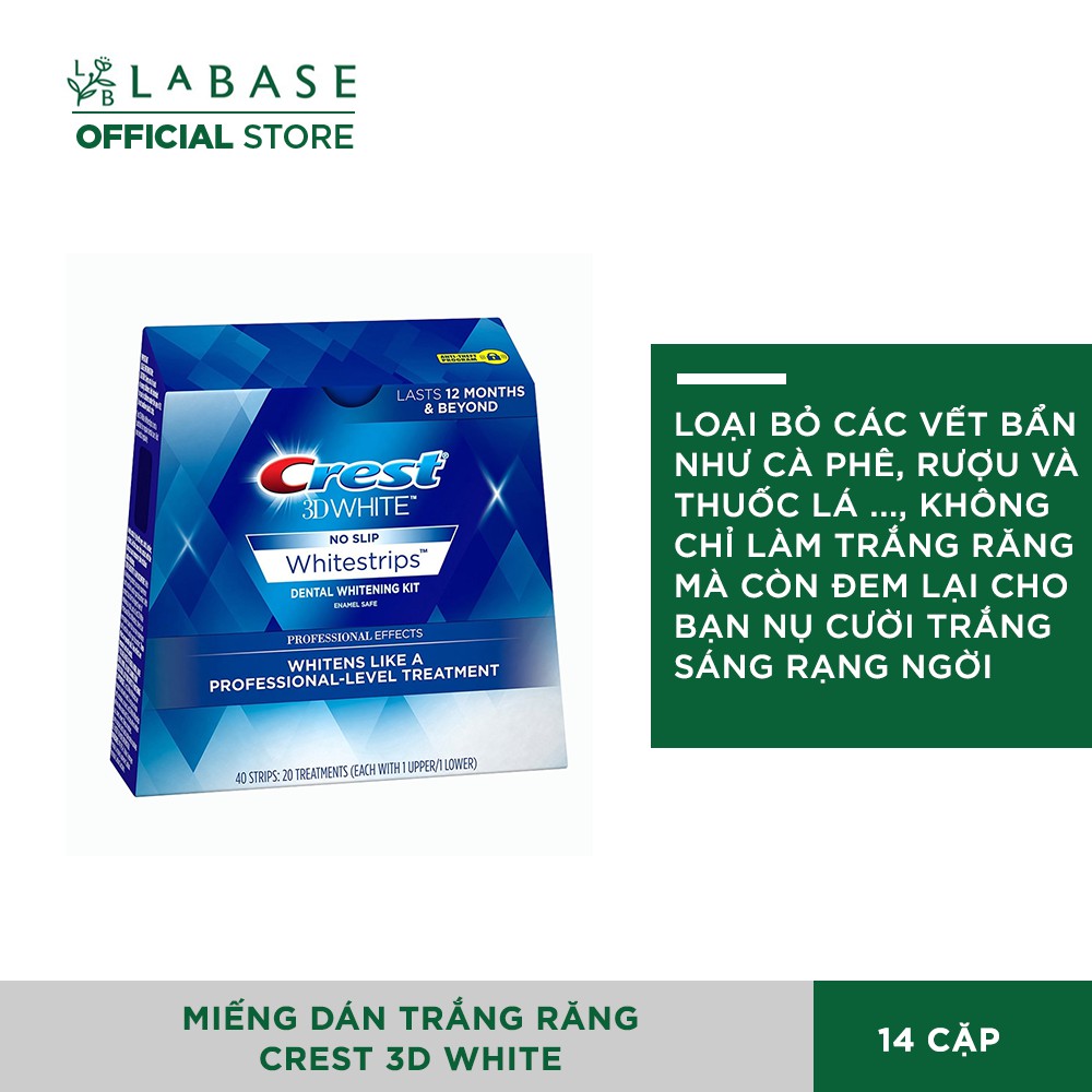 Miếng dán trắng răng Crest 3D White - Trắng răng cấp tốc