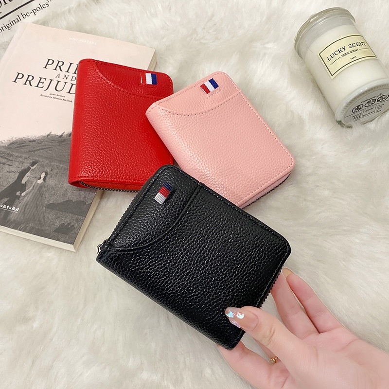 Ví Gập Ngắn 2022 Ngăn Đựng Thẻ Và Tiền Xu Có Khóa Kéo Màu Bạc Cho Nữ