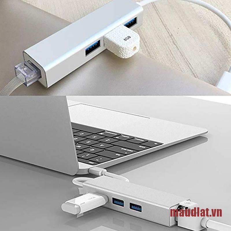 Bộ Chia 3 Cổng Usb 3.1 Type C Sang Usb Rj45 Ethernet Lan