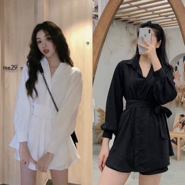 [Mã FATHANG5 giảm 10K đơn 50K] SET SOMI TAY DÀI THẮT EO KÈM SHORTS