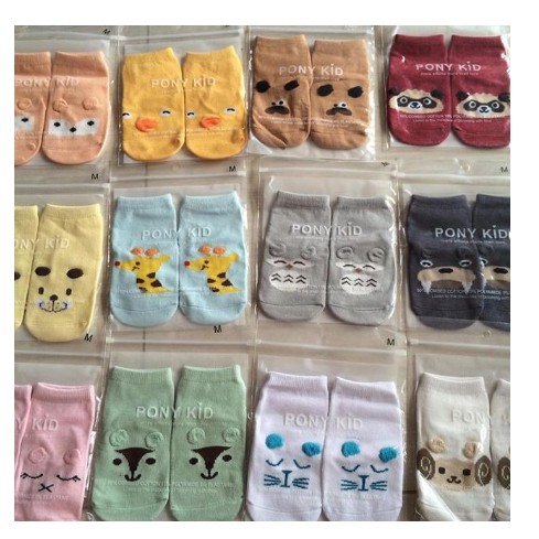COMBO 5 ĐÔI TẤT Pony Kid's CAO CỔ CÓ CHỐNG TRƯỢT TỪ 0-4 TUỔI,TẤT TRẺ EM LOẠI CAO CỔ HÌNH THÚ PHONG CÁCH HÀN QUỐC