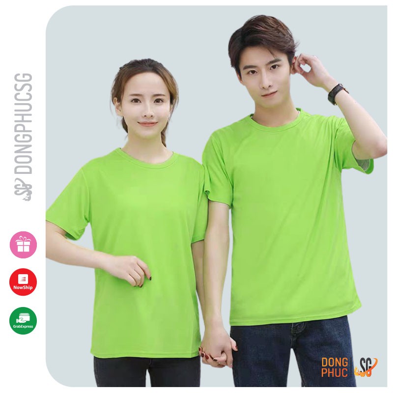 Áo thun trơn màu xanh chuối phông unisex nam nữ cổ tròn tay ngắn thun cotton 4 chiều, mềm mịn | SG