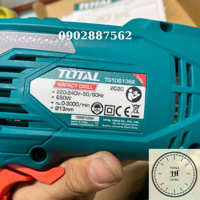 Máy khoan động lực cầm tay 13mm total 650w TG106136E công ty