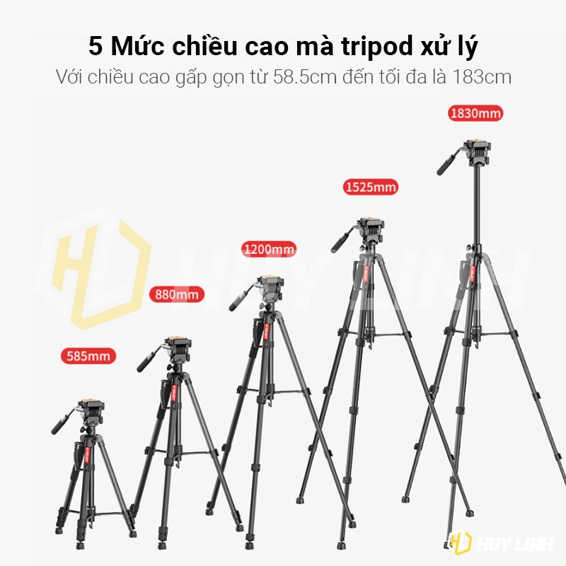 Chân Tripod đa năng Ulanzi U-SELECT VT02 Cho Điện Thoại/Máy ảnh Mirroless, DSLR